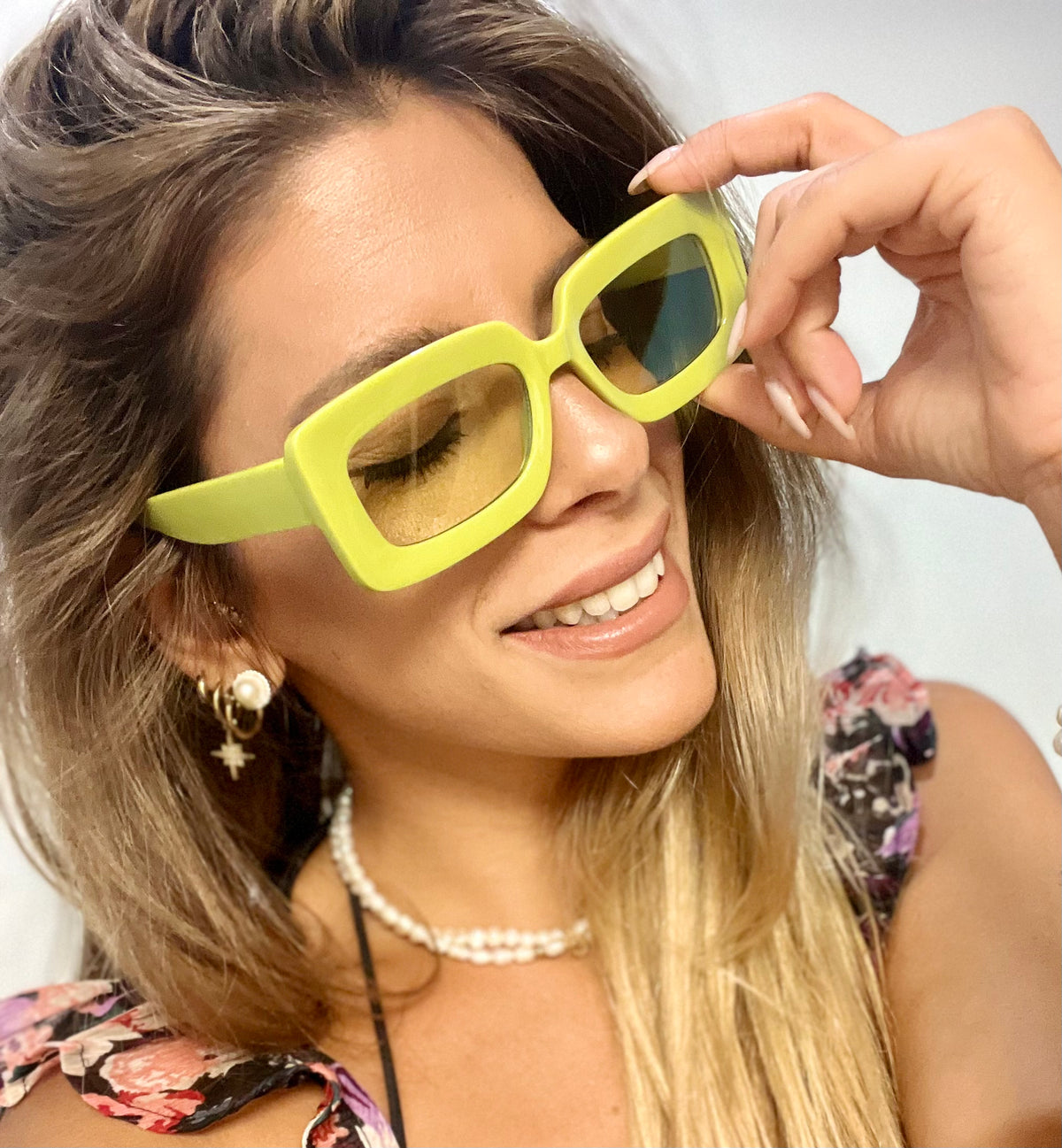Green Square Shaped Sunglasses