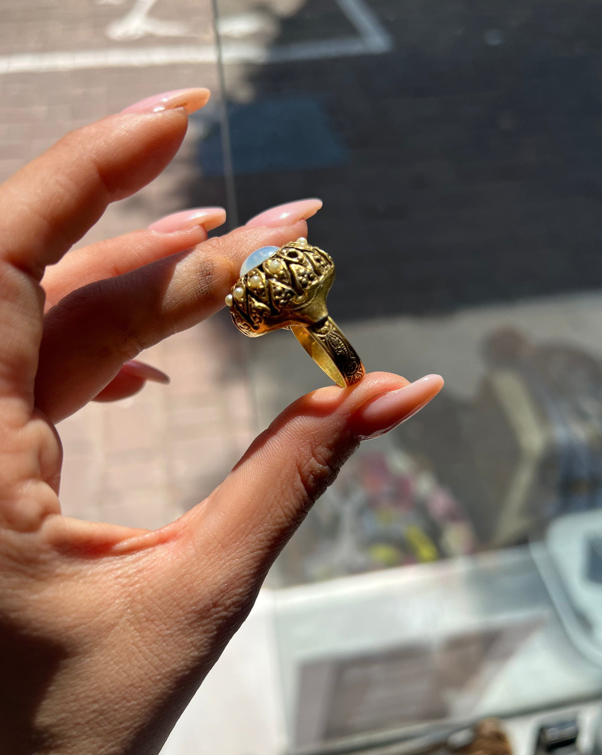 1950's Ring with Bright Stones