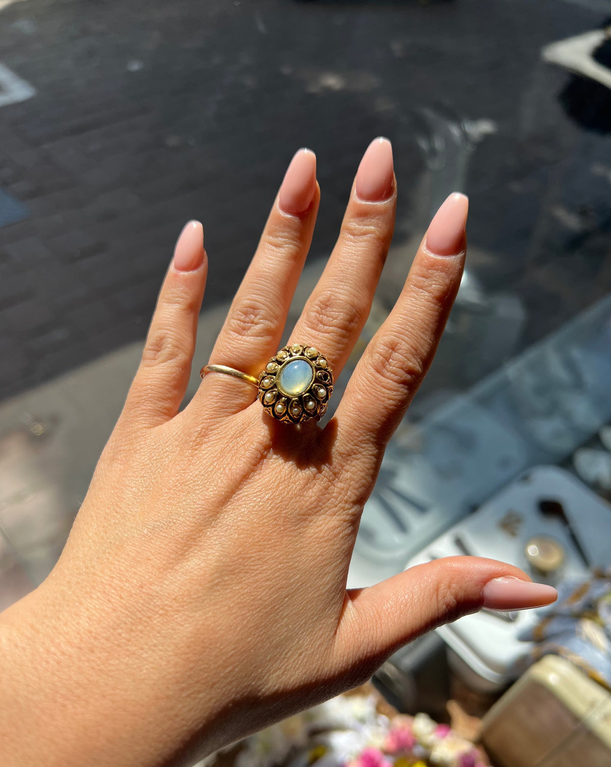 1950's Ring with Bright Stones