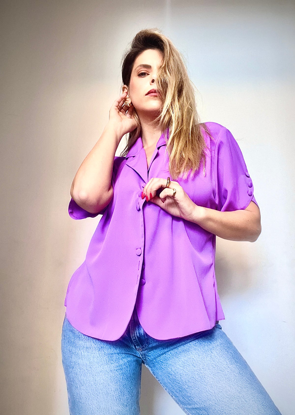 Vintage short purple shirt