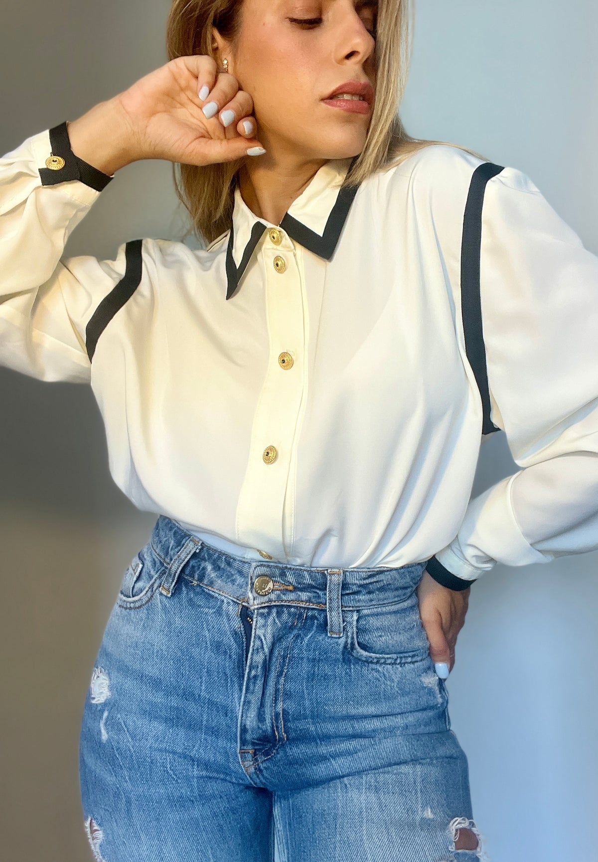 White vintage tailored shirt