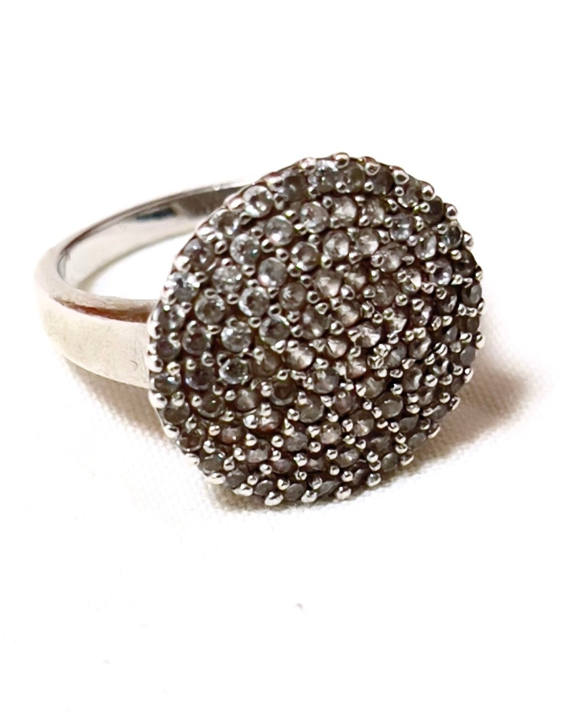 Old Silver with Zircons Ring