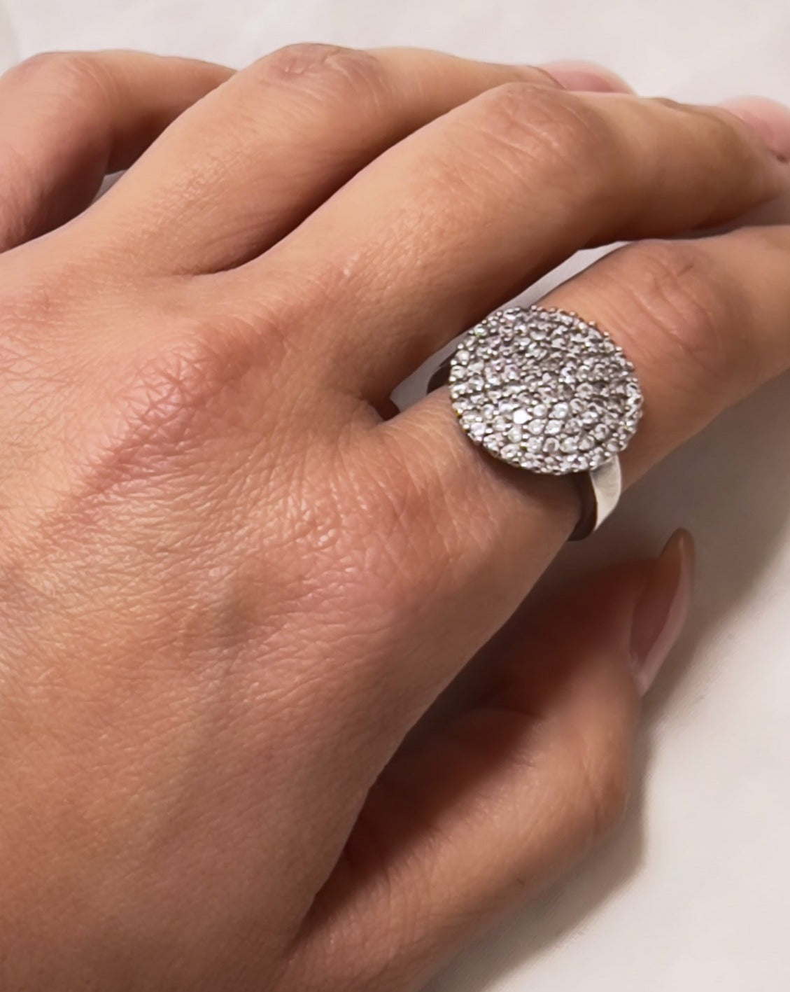 Old Silver with Zircons Ring