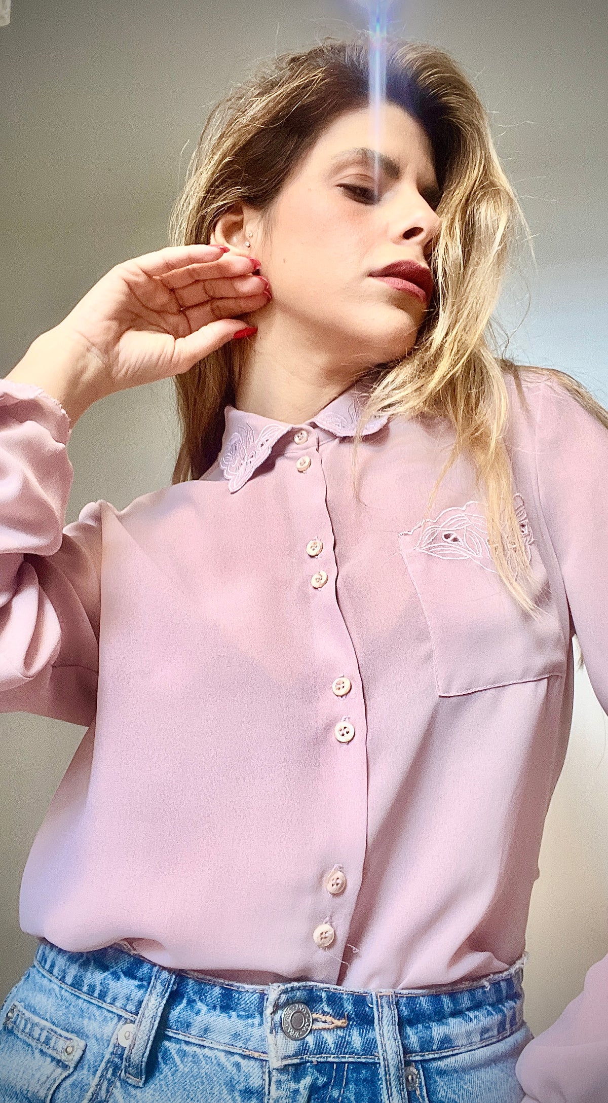 Light lilac purple vintage shirt