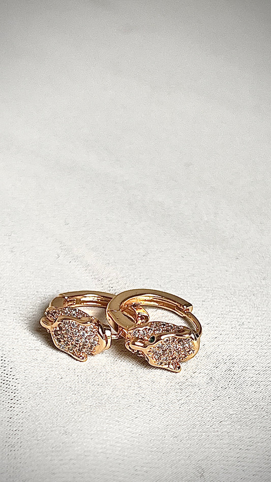 Retro tiger gold earrings