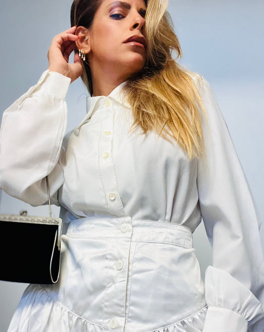 Vintage White Buttons Shirt