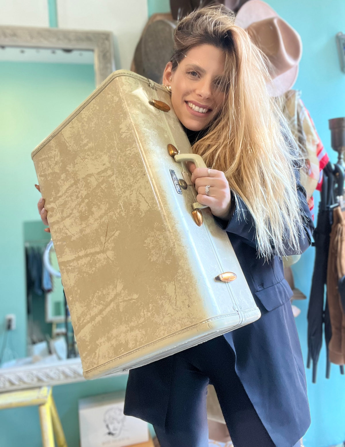 An antique suitcase from the 1930s
