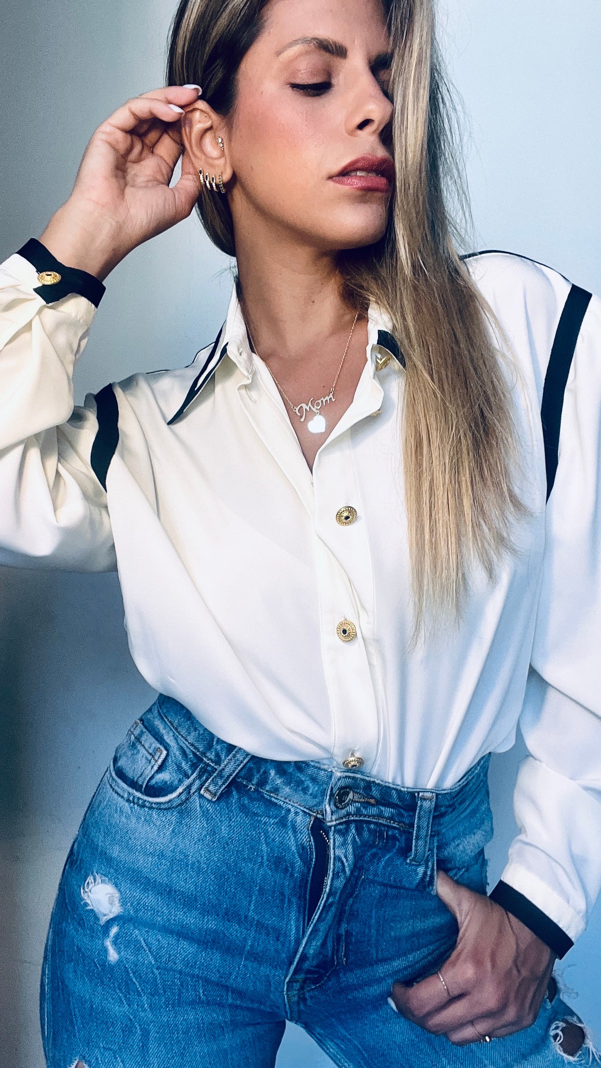 White vintage tailored shirt