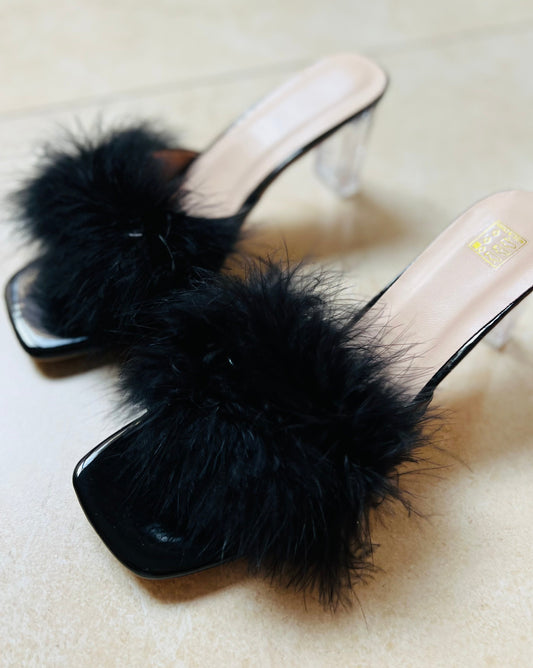 Black Fur Heels