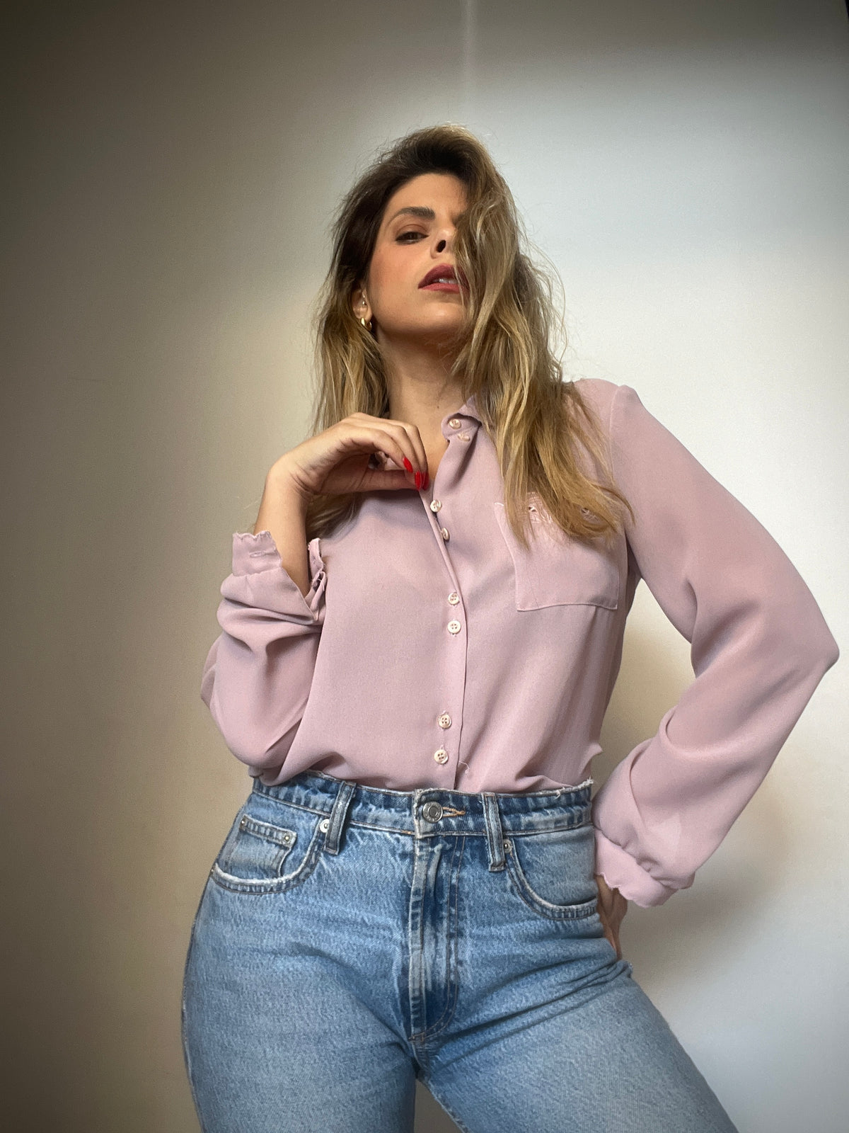 Light lilac purple vintage shirt