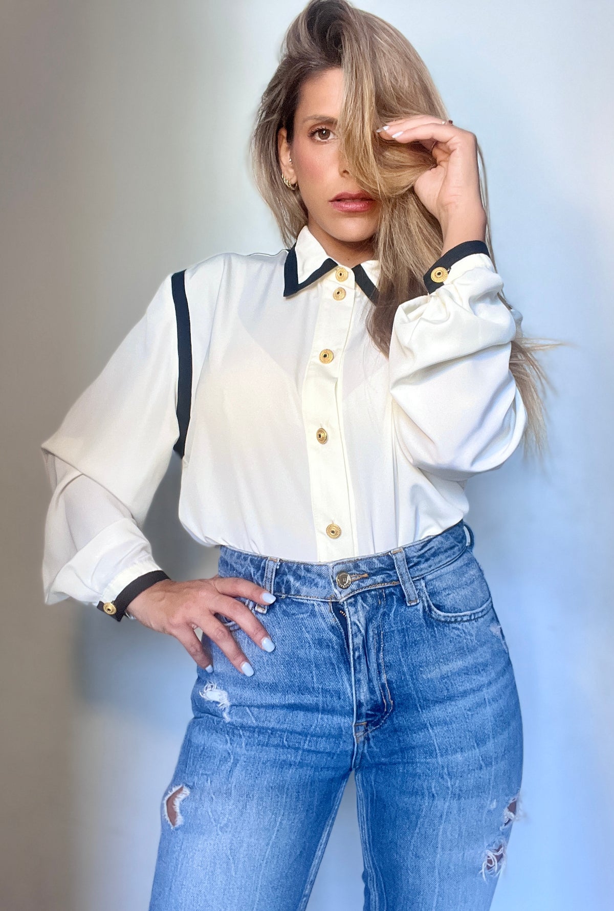 White vintage tailored shirt