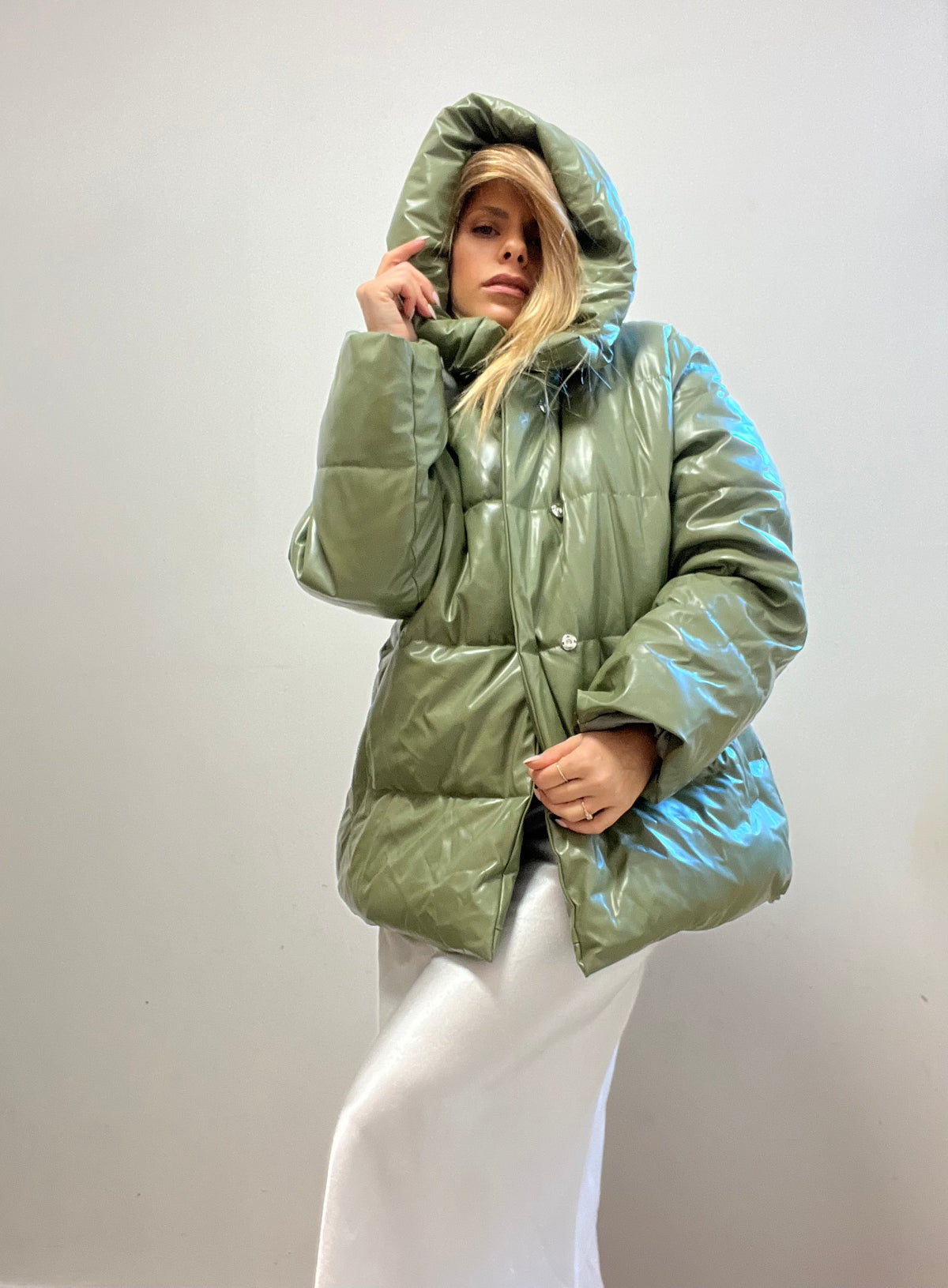 Pistachio green puffy coat