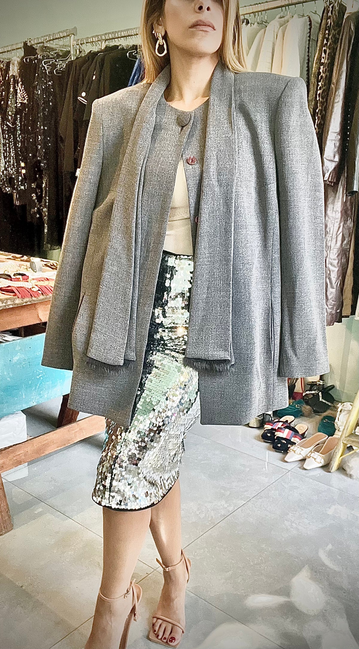 Gray vintage blazer