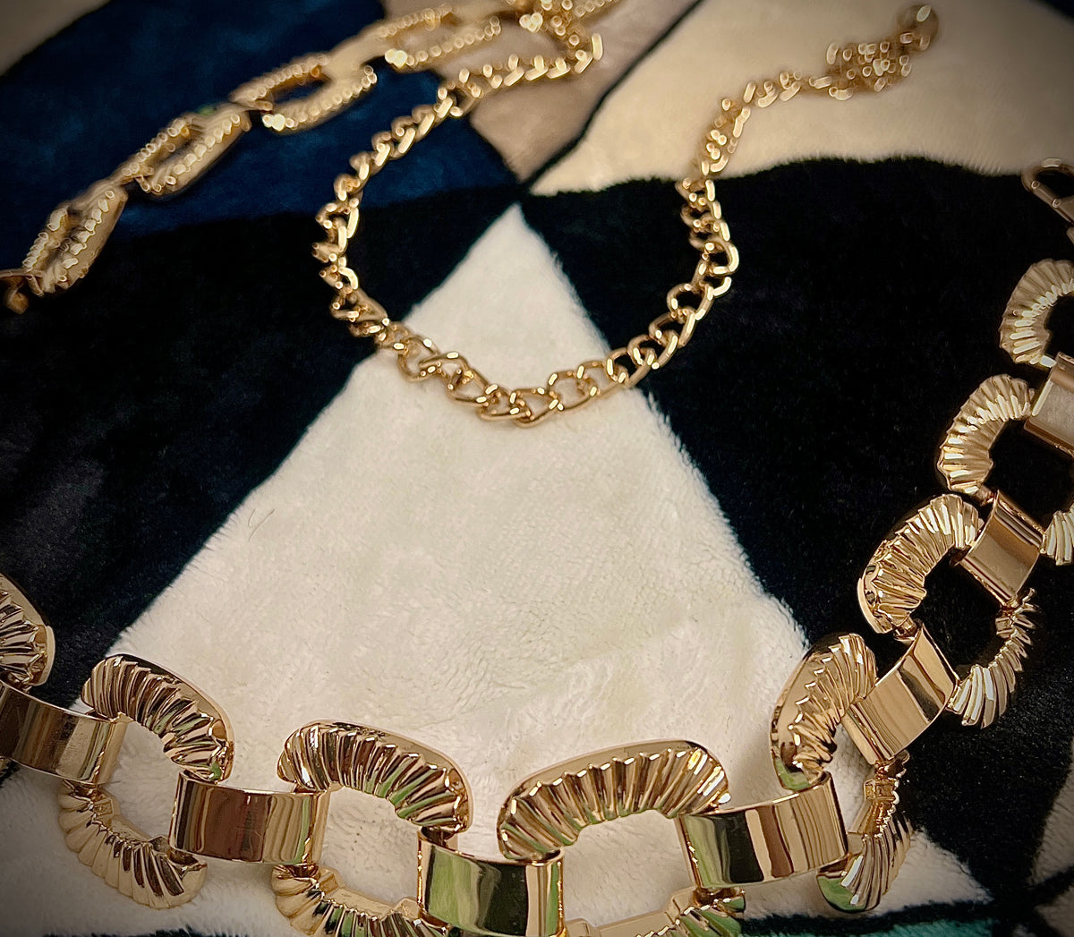 Gold square belt