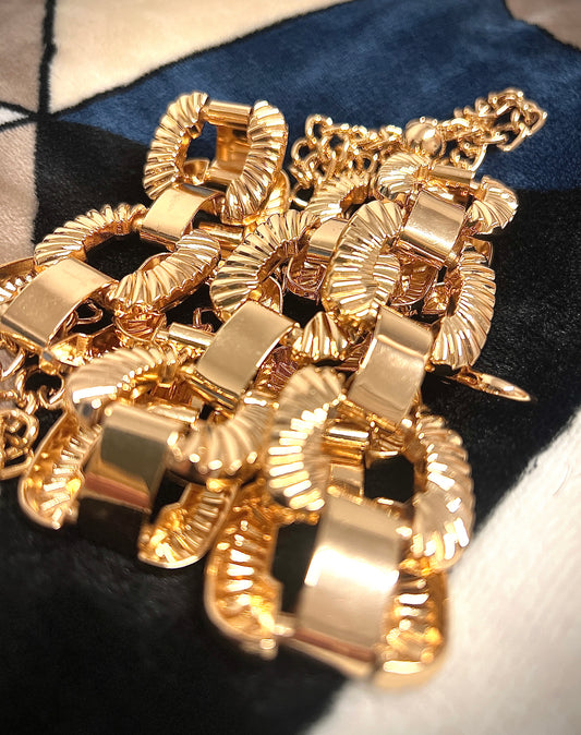 Gold square belt
