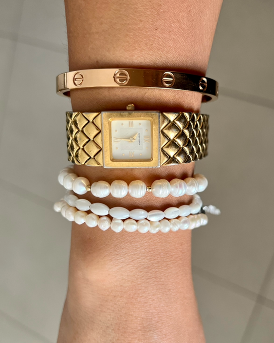 Antique Gold-Plated Strap-Watch