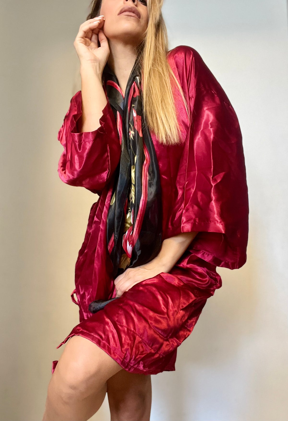 Burgundy Satin Cover-Top