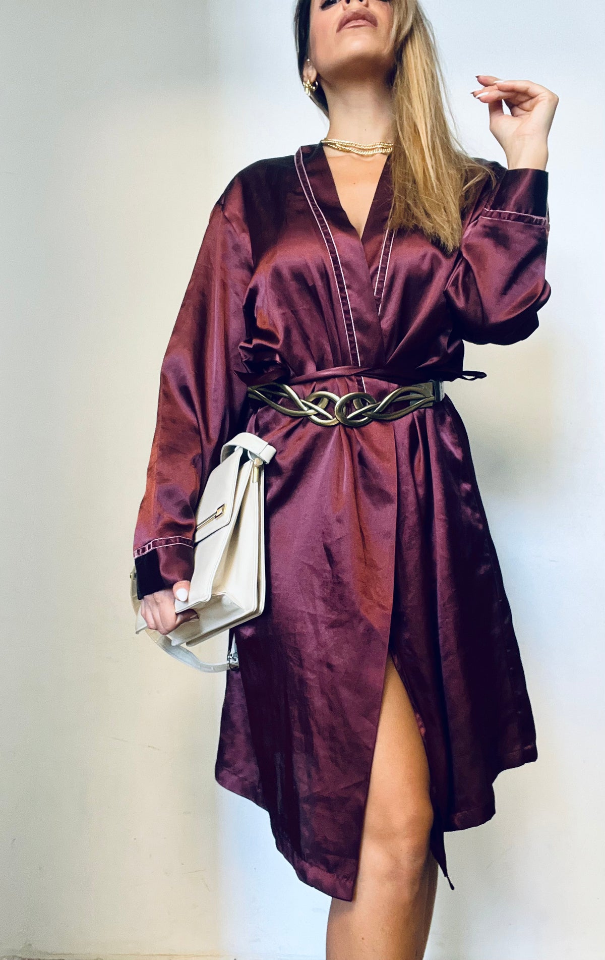 Dark Burgundy Satin Cover-Top