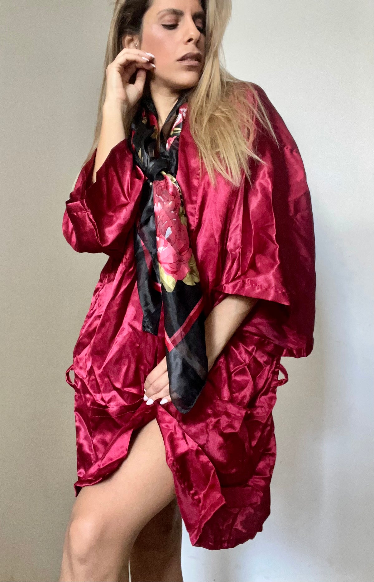 Burgundy Satin Cover-Top