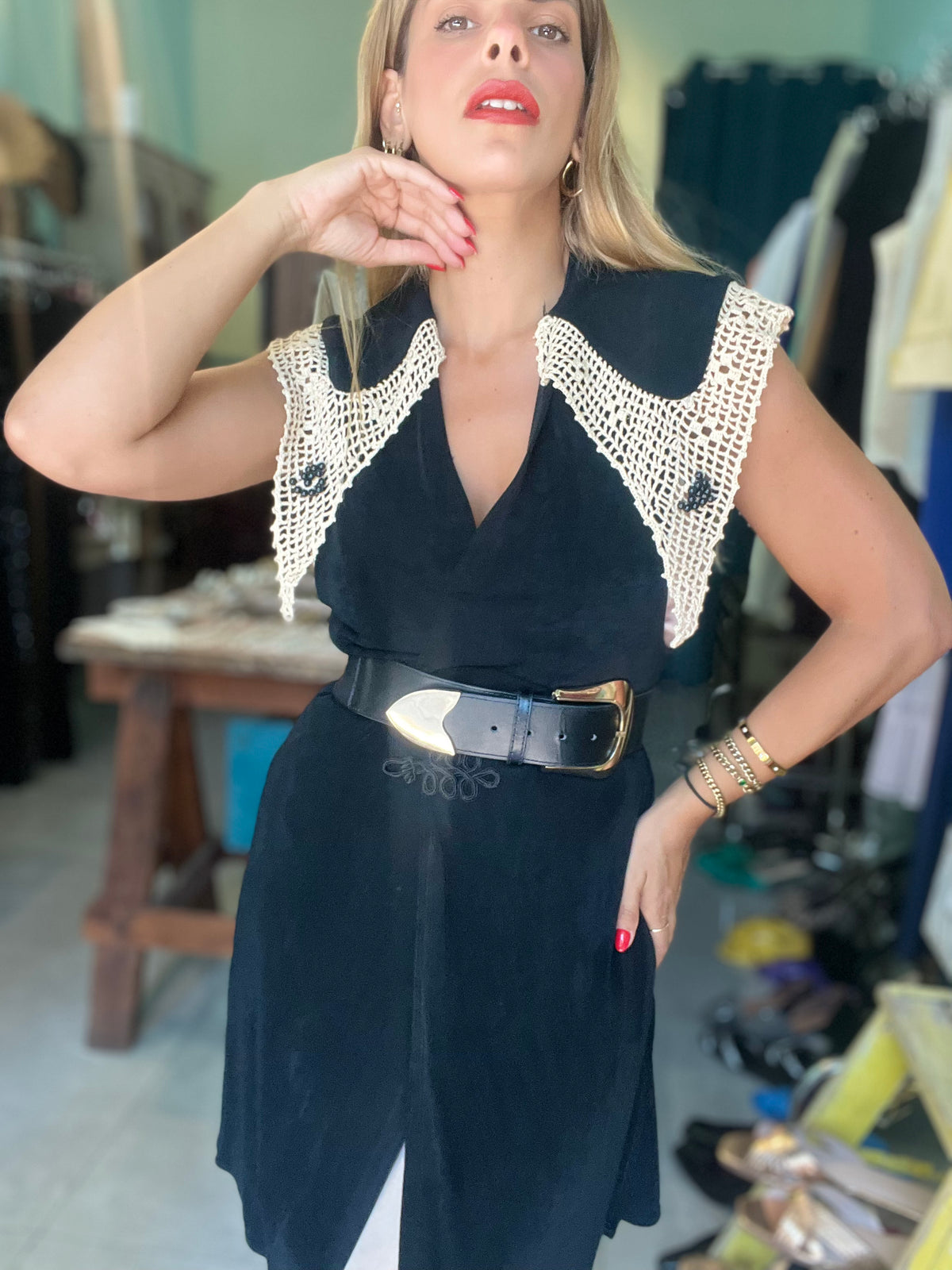 Rachel's White Embroidery Long Vintage Top