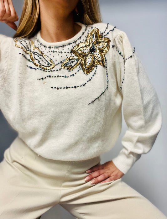 White vintage sweater combined