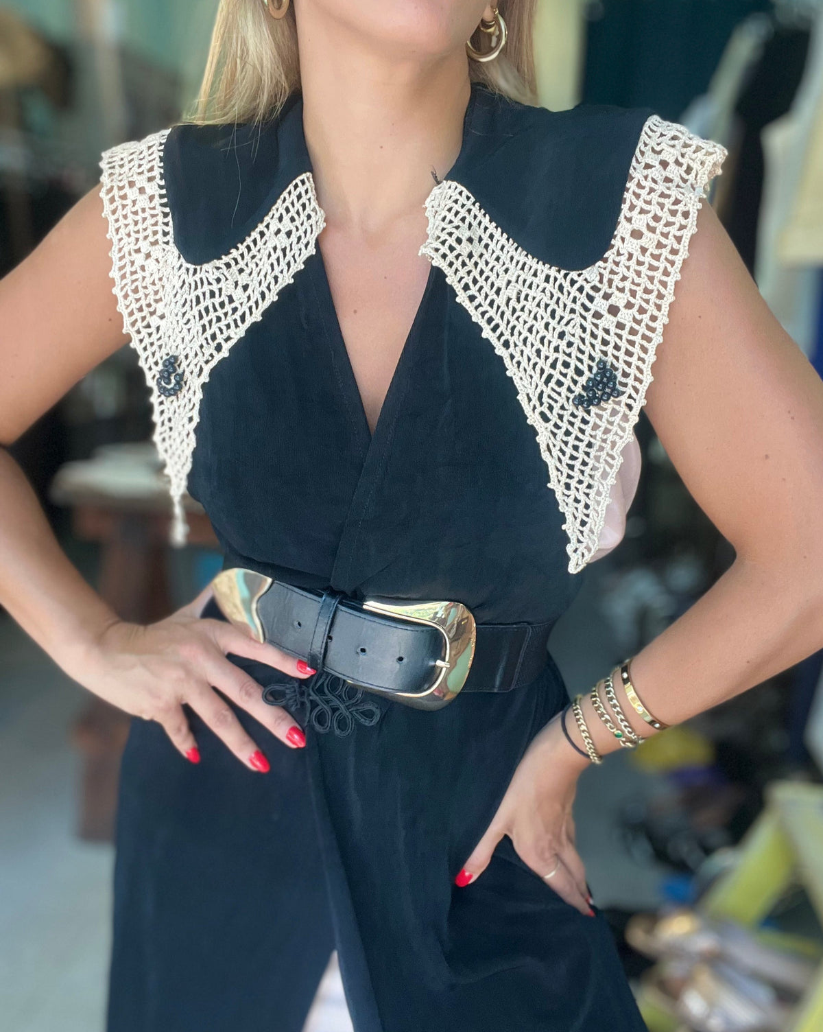 Rachel's White Embroidery Long Vintage Top