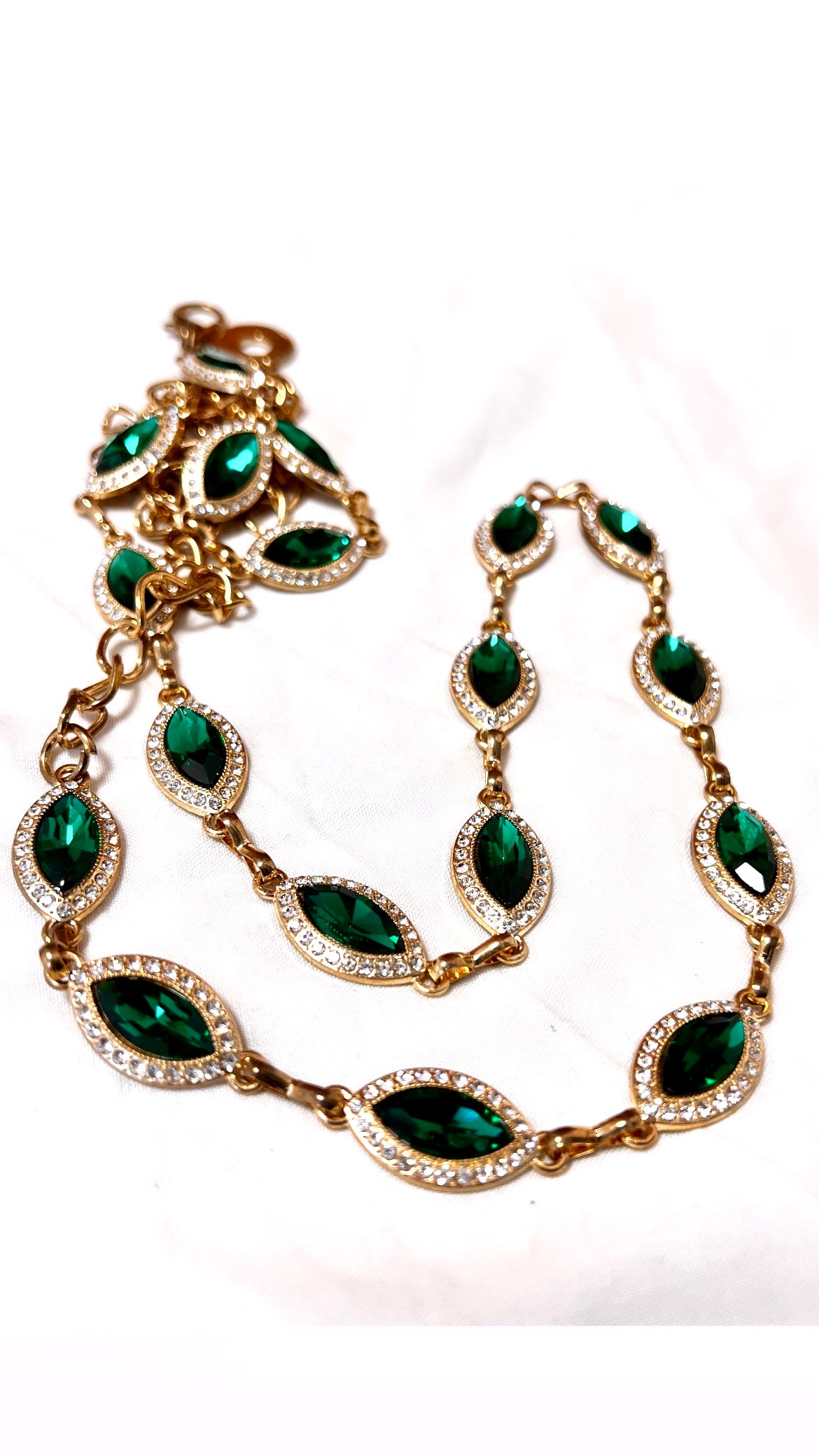 Gold Belt with Green Stones