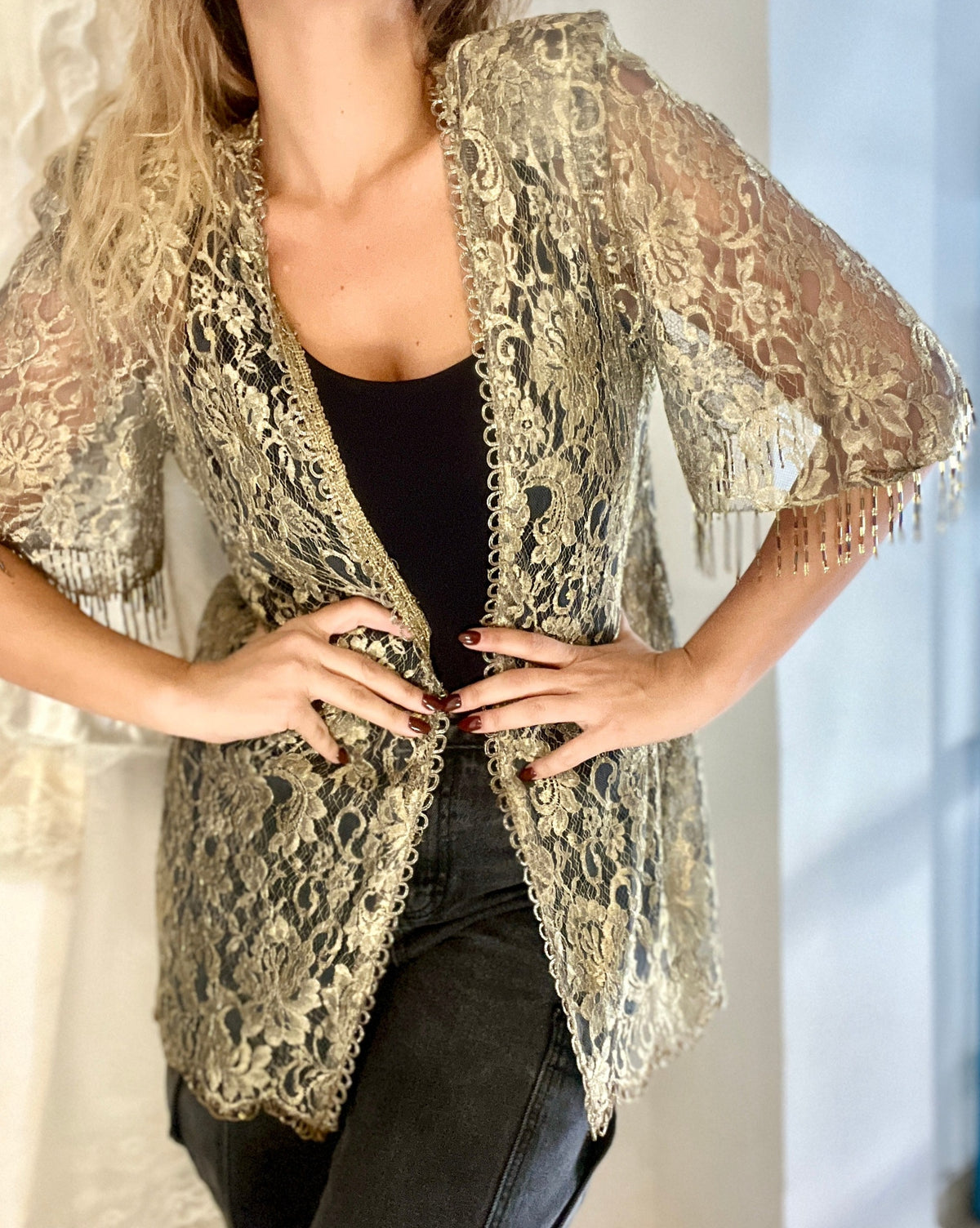 Sheer Lace Gold Top