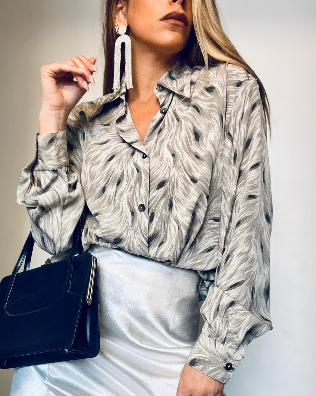 Chana's Feathers-Print Long-Sleeve Shirt