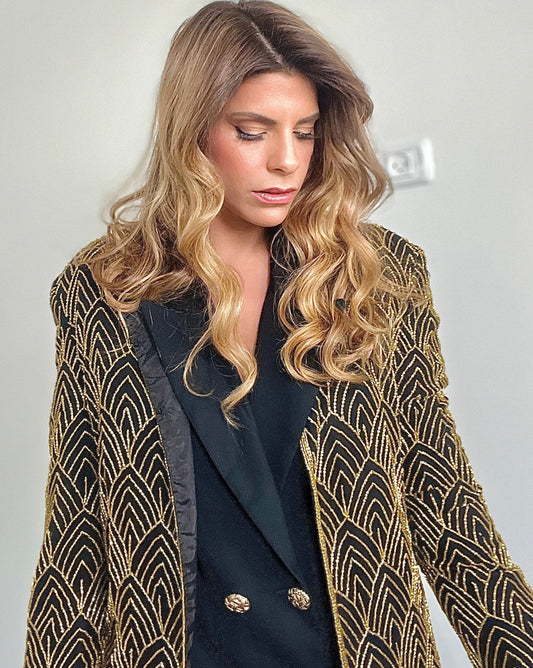 Handmade Black & Gold Beads Top