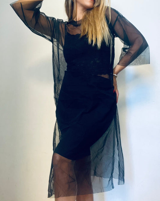 Black Sheer Top Dress