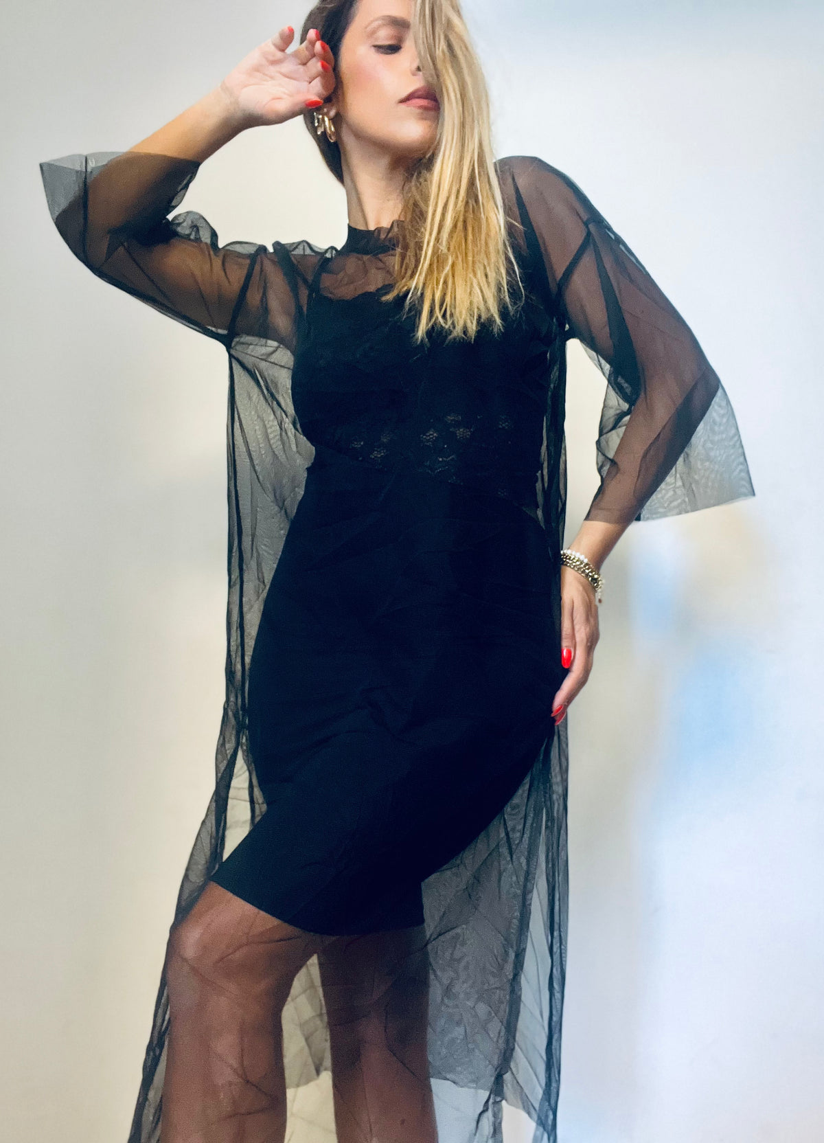 Black Sheer Top Dress