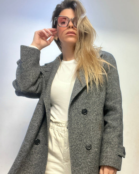 Gray Mid-Length Blazer