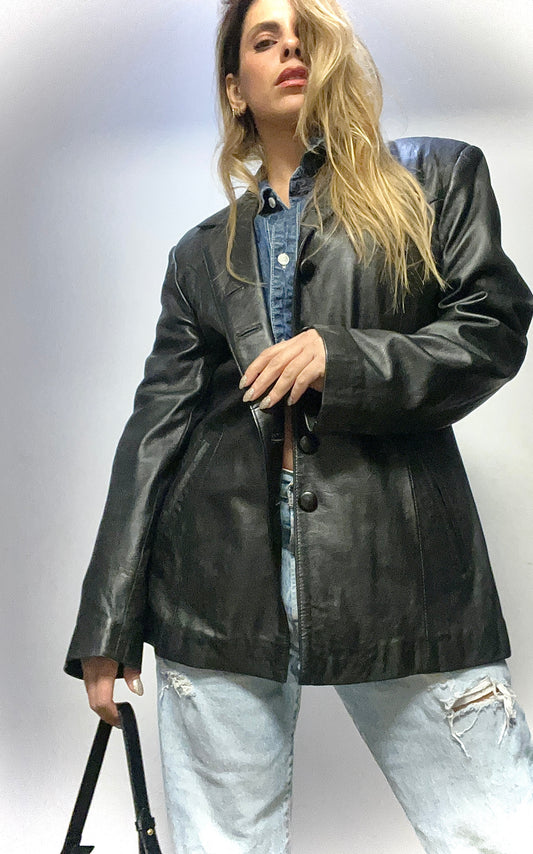 Black leather jacket
