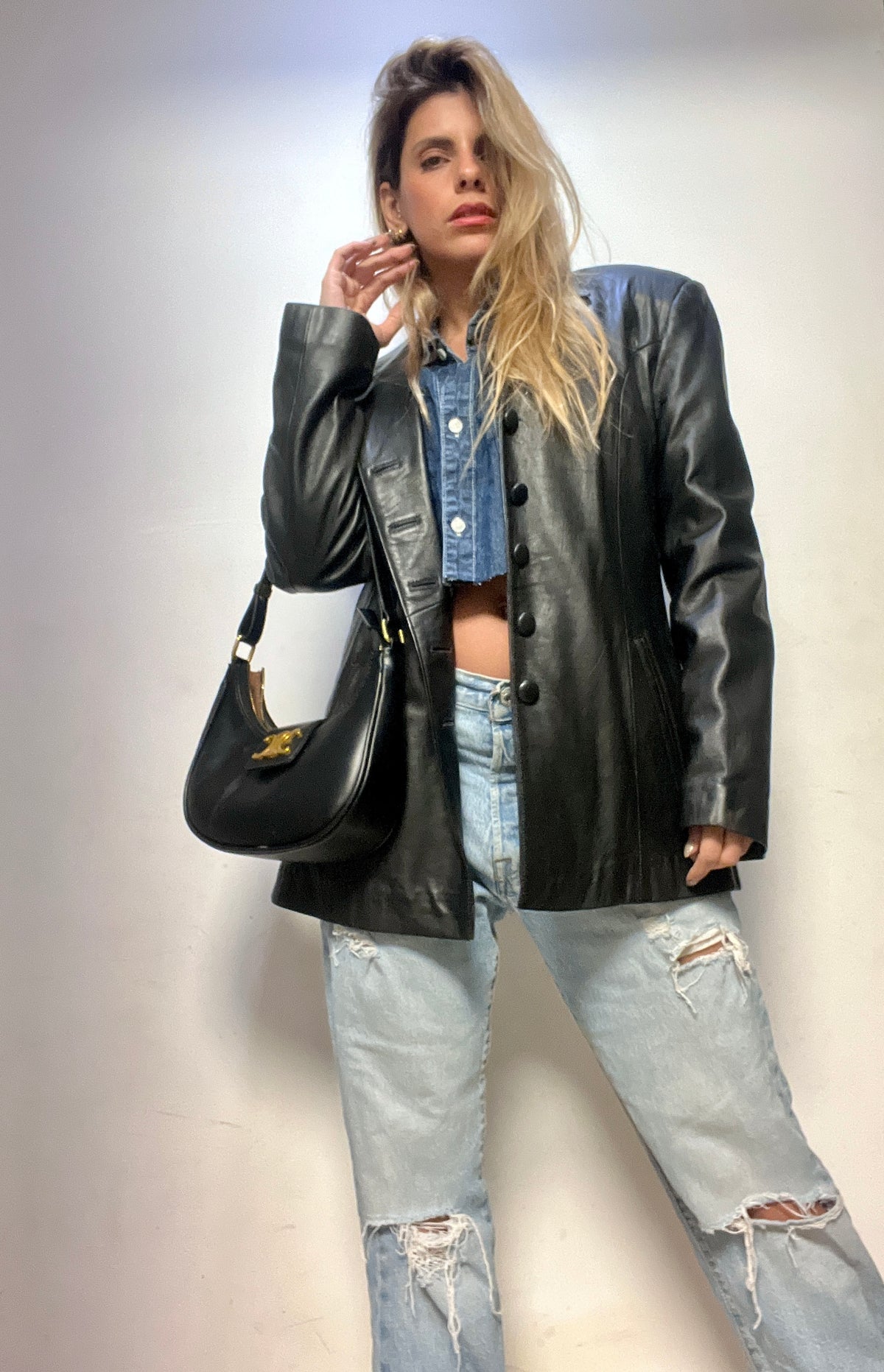 Black leather jacket