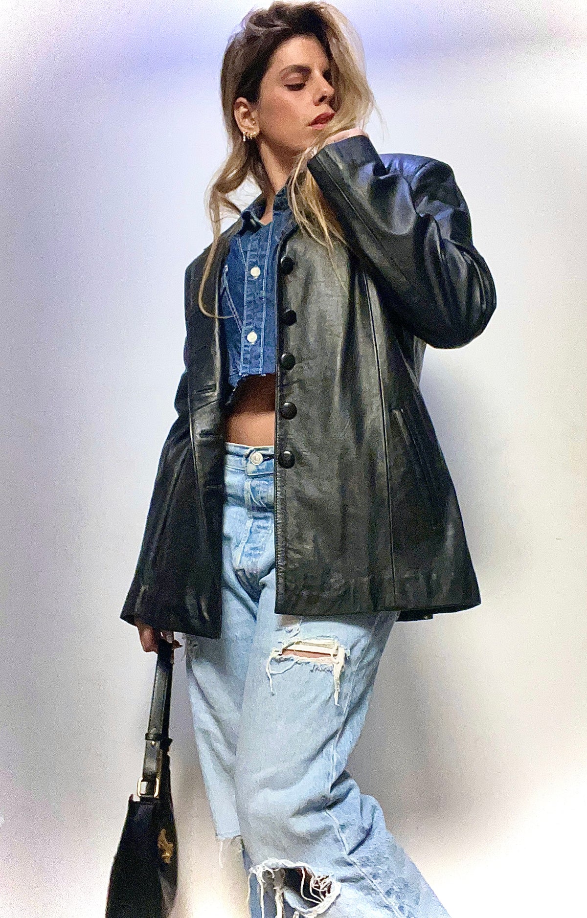 Black leather jacket