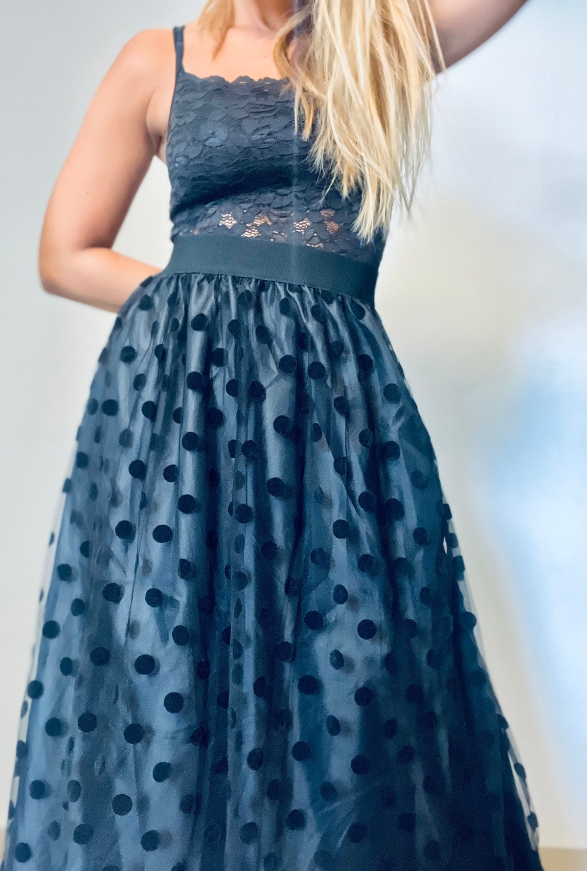Black Long Polka-Dots Tutu Skirt