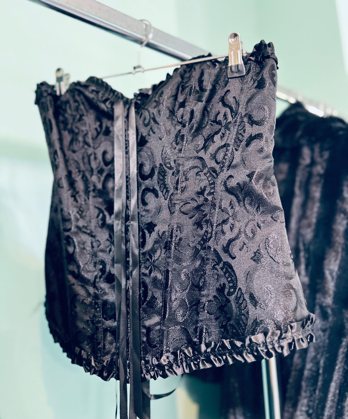White\ Black Lace Corset