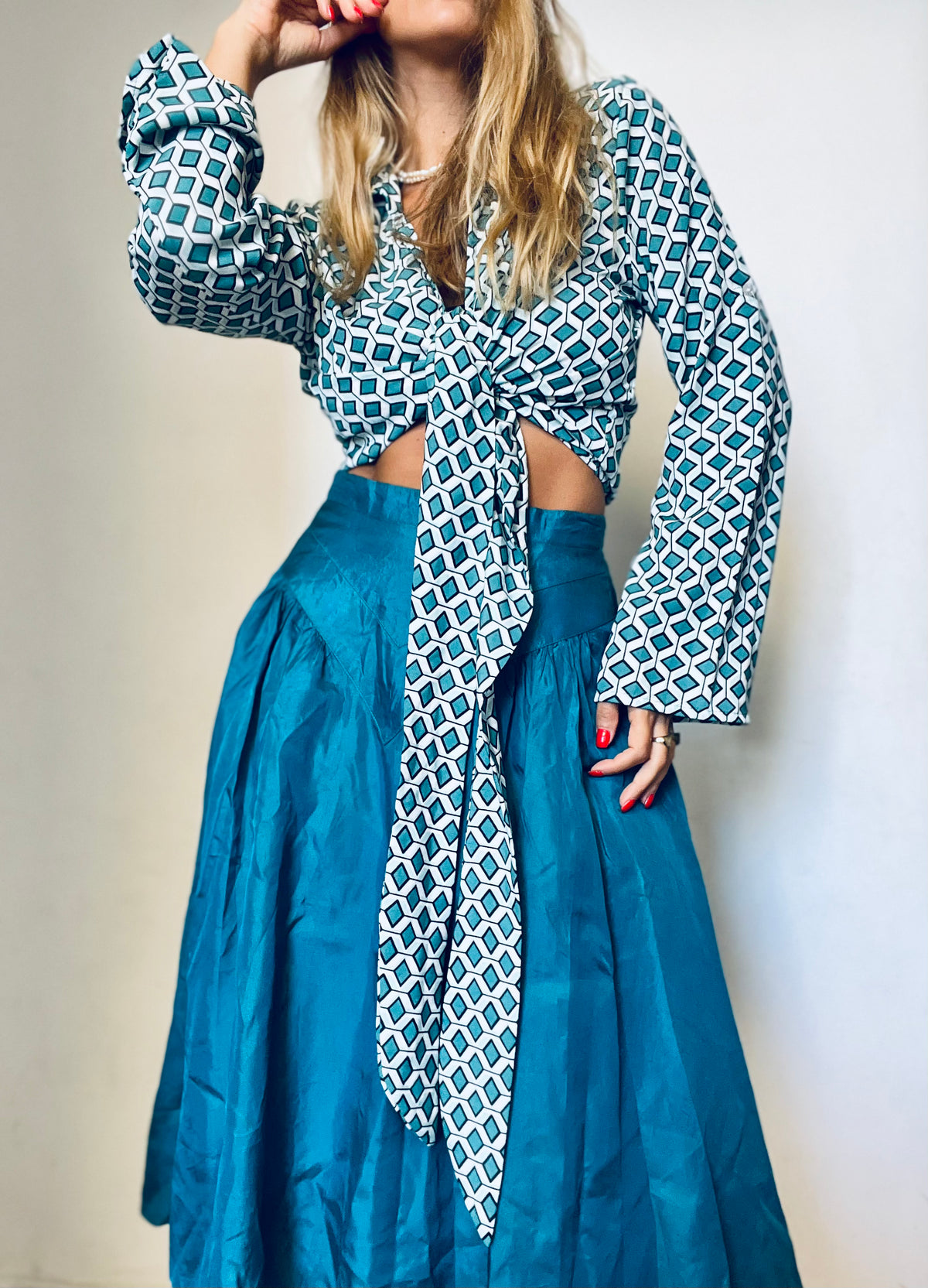 Blue Hand-Made Vintage Skirt